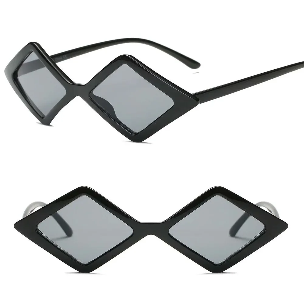 Kiss Womens Black Diamond Sunglasses Geometric Pointed Frame